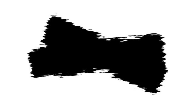Black ink brush stroke isolated on white background