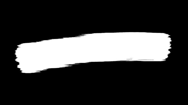 White paint brush stroke texture isolated on black background