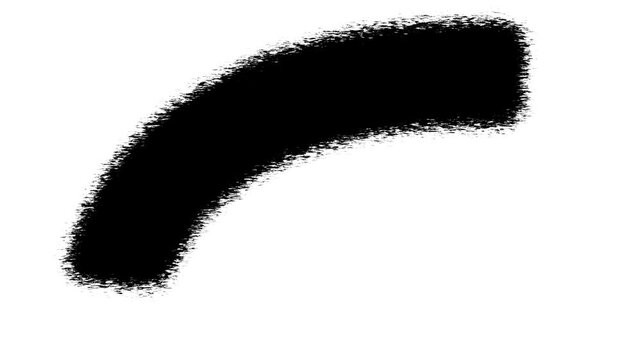 Black spray paint brush stroke isolated on white background