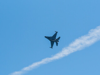 Fototapeta premium F-16 fighter jet during a training flight