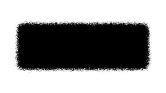 Black grunge brush stroke rectangular frame isolated on white background