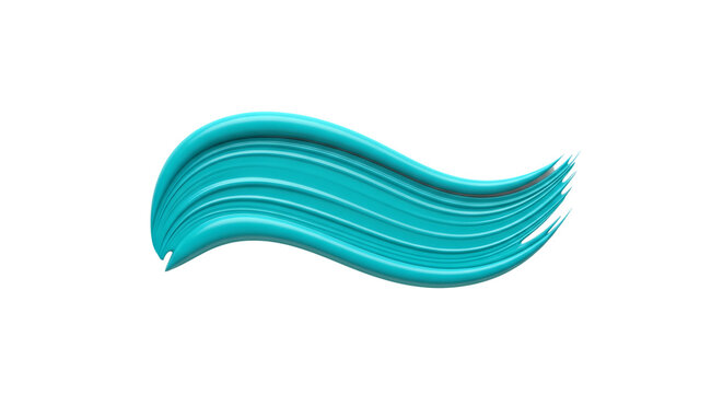 Vibrant turquoise paint stroke creating a dynamic wavy pattern, perfect for adding a touch of artistic flair and fluid motion to any design project or creative background