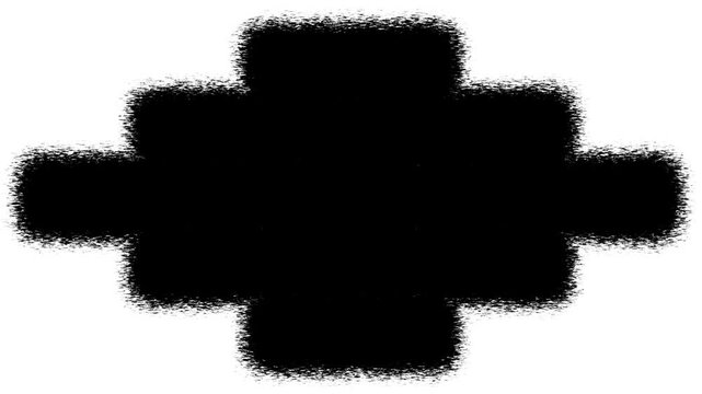 Abstract black shape with soft edges on a white background