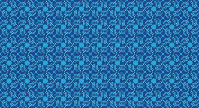 A decorative seamless repeating pattern featuring symmetrical floral and geometric motifs