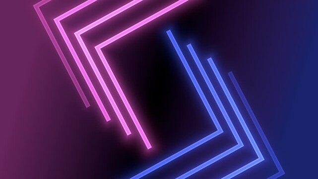 Futuristic abstract neon up and down arrows background animation, glow, blue, red