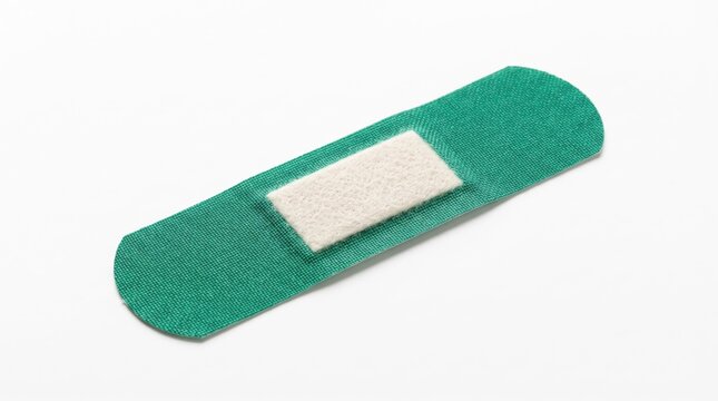 A green adhesive medical bandage for wound care and first aid