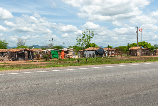 MST Landless Workers Settlement Along a Road in Sousa, Paraiba, Brazil, November 13, 2011