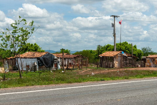 MST Landless Workers Settlement Along a Road in Sousa, Paraiba, Brazil, November 13, 2011