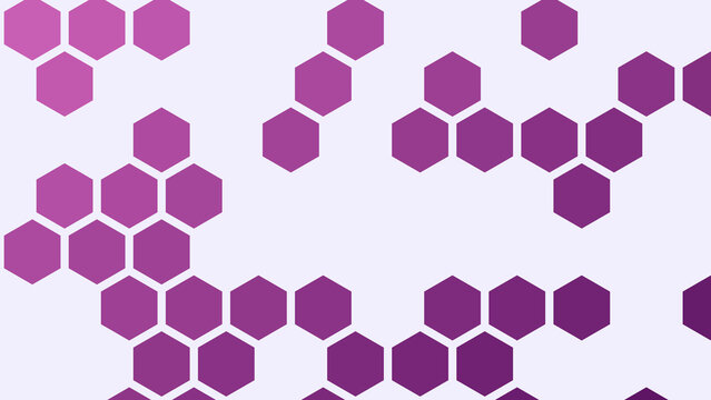 Abstract Purple Hexagon Grid Pattern With Geometric Minimal Style On Light Background