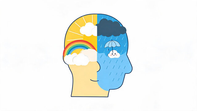Profile Face of Sunshine and Raindrops