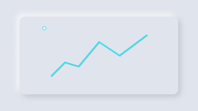 Growth chart animation line graph in modern ui card displaying financial business statistics