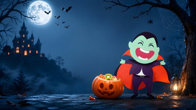 October 31 Happy Halloween Day Celebration with Spooky Decorations Costumes Jack o Lanterns and Bats