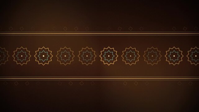Terracotta Islamic Frieze Band Star Pattern Seamless Loop 4K