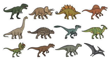 Collection of Isolated Prehistoric Dinosaurs © ladawe