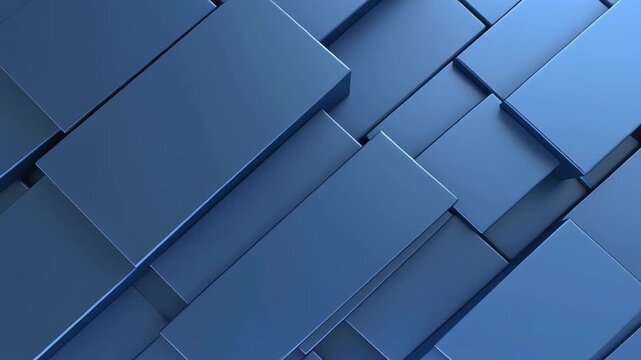 Abstract blue rectangular panels forming geometric background