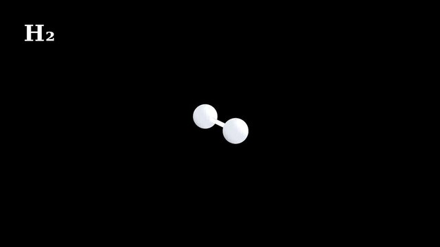 Hydrogen H2 Molecule 3D Molecular Animation
