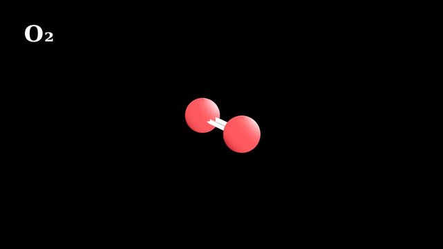 Oxygen O2 Molecule 3D Molecular Animation