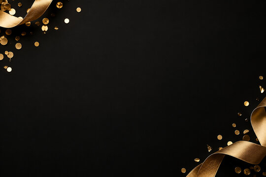 Black and gold minimal celebration background