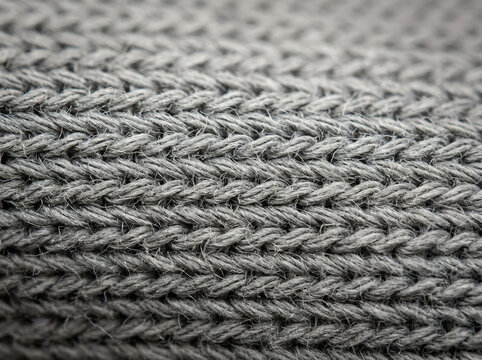 Close up of grey jersey knit fabric. Textile texture background