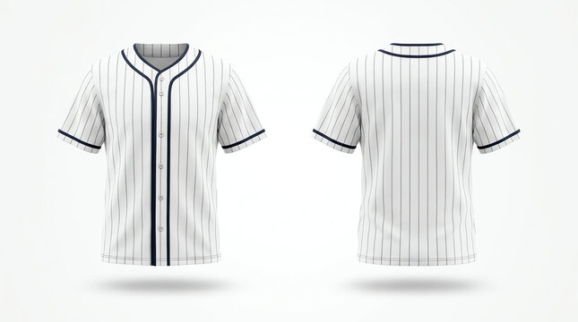 Specification Baseball T Shirt Mockup isolated on white background , Blank space on the shirt for the design and placing elements or text on the shirt , blank for printing