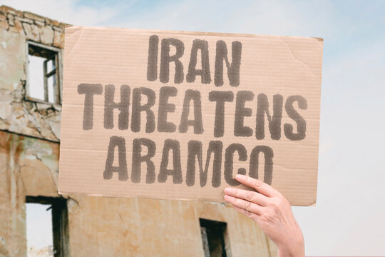 "Iran threatens aramco" Geopolitical tensions targeting major oil producer operations. THREAT. TENSION. OIL. GEOPOLITICS. INSTABILITY.