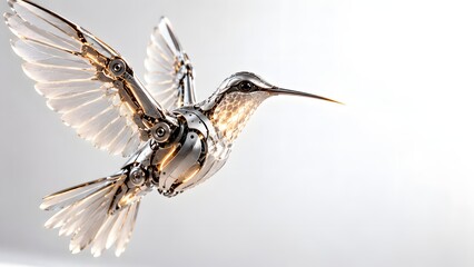 Obraz premium Artistic Mechanical Hummingbird Composition.