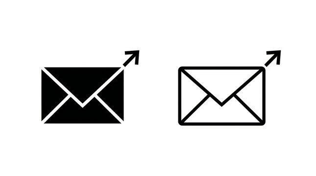 Modern envelope icon with upward arrow