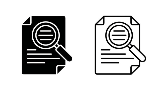 Magnifying glass over document icon