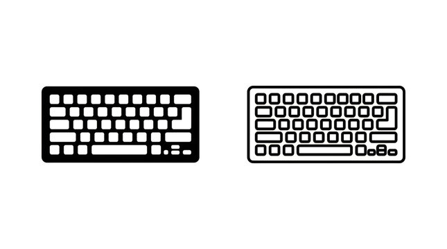 Minimalist keyboard icons with different layouts