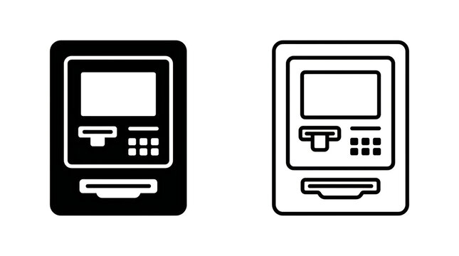 Black and white atm machine icons side by side