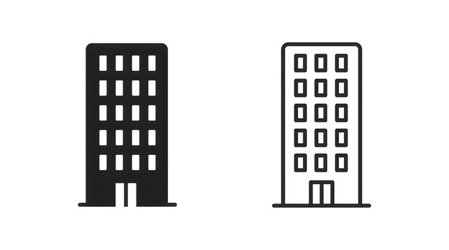 Two modern buildings side by side illustration