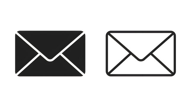Minimal envelope icon with open flap design