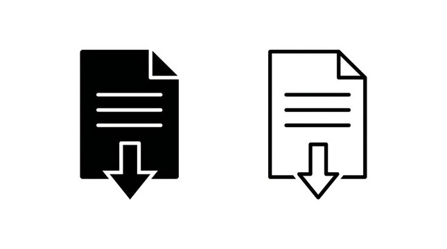 Download document icon with arrow