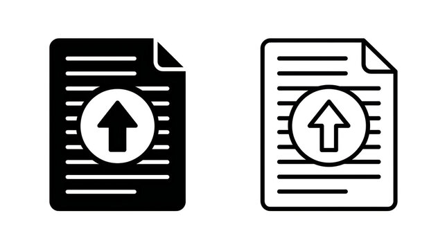Upload document icon with arrow