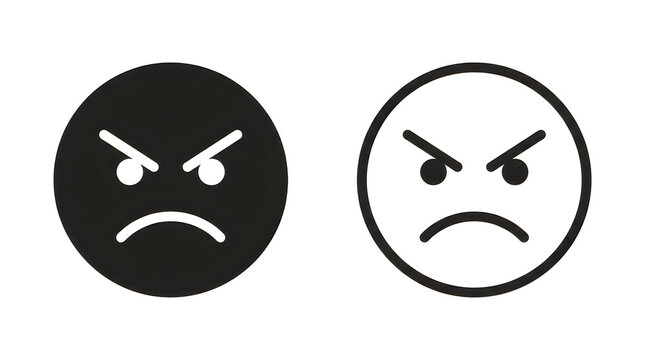 Angry and frustrated emoji faces
