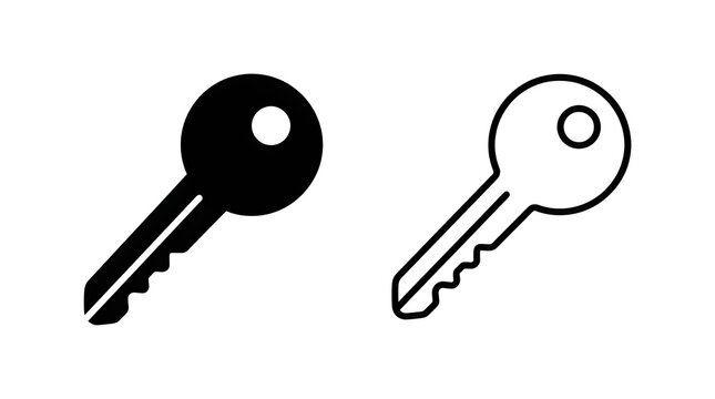 Two simple black and white keys icon