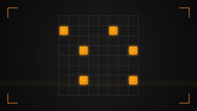Abstract glowing technological grid pattern visualization on dark screen data connection
