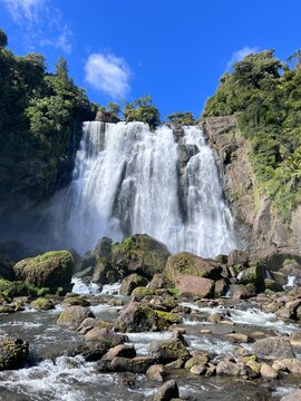 Marokopa Falls in Waitomo, Waikato, New Zealand