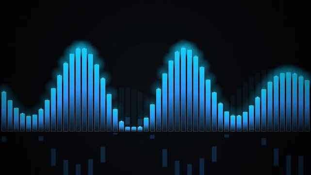 Digital equalizer sound wave audio visualization graphic for music technology backgrounds