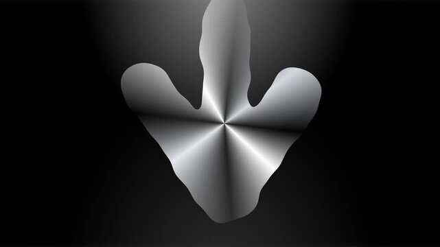 Abstract Metallic Blob Forming and Expanding on Black Background