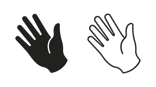 Two hands waving or stopping gesture