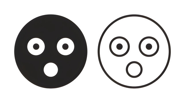 Surprised and shocked cartoon face icons