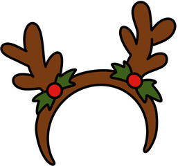 Reindeer Antlers Headband, Christmas Party Costume Accessory Vector © hyerim