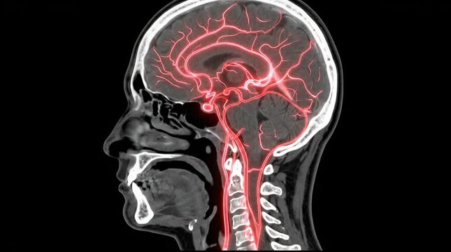 Blood flow through human brain vessels