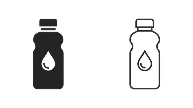 Black and white liquid bottle icons