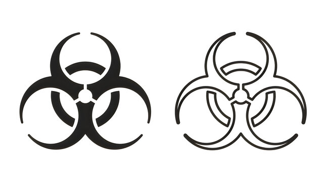Biohazard symbol and safe biohazard icon set