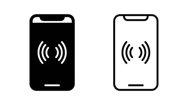 Mobile phones showing nfc payment icons