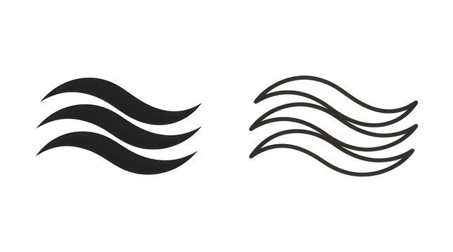 Modern abstract wave design in black and white