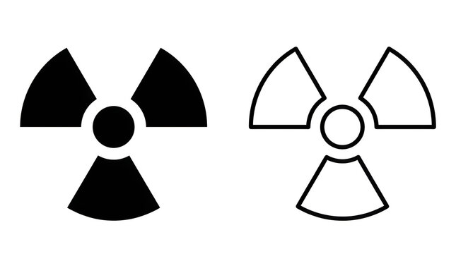 Radioactive warning trefoil symbol icon