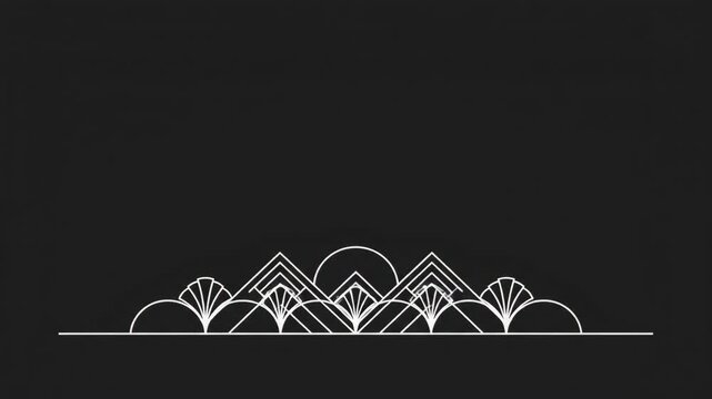 Geometric luxury divider line animation drawing on black background